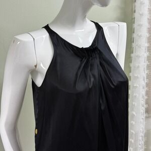Avant-Garde Noir Pleated Silk‎ Tank Dress – Size Small